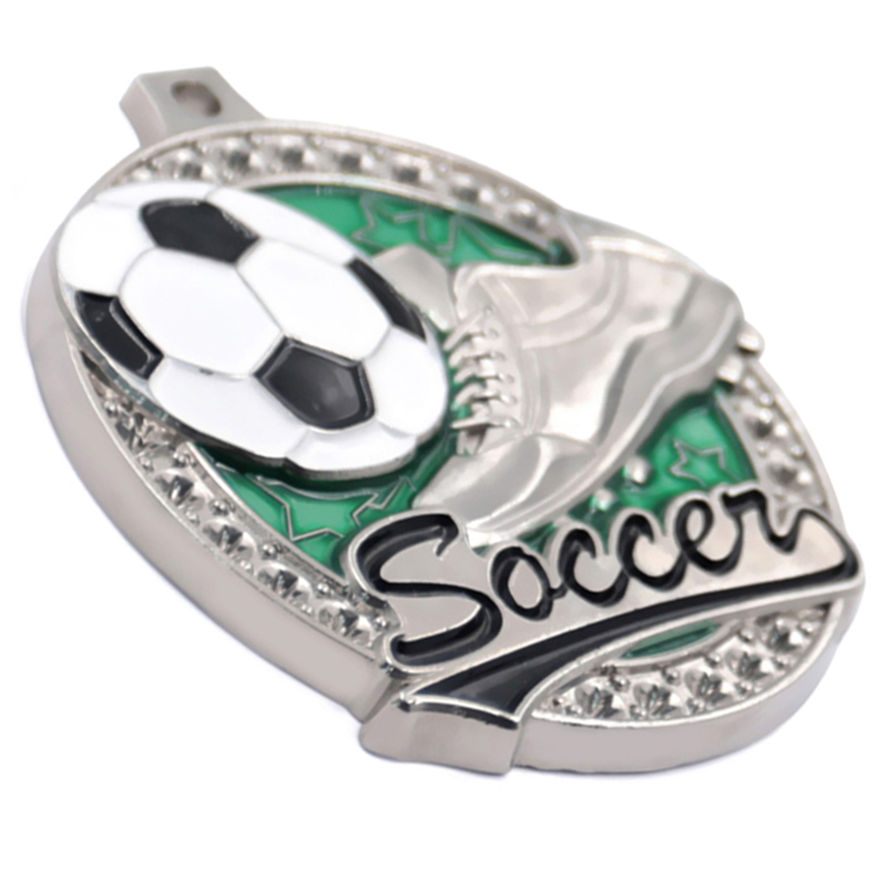 Hersteller benutzerdefinierte 3D-Diamant-Sport-Fußballmedaille
