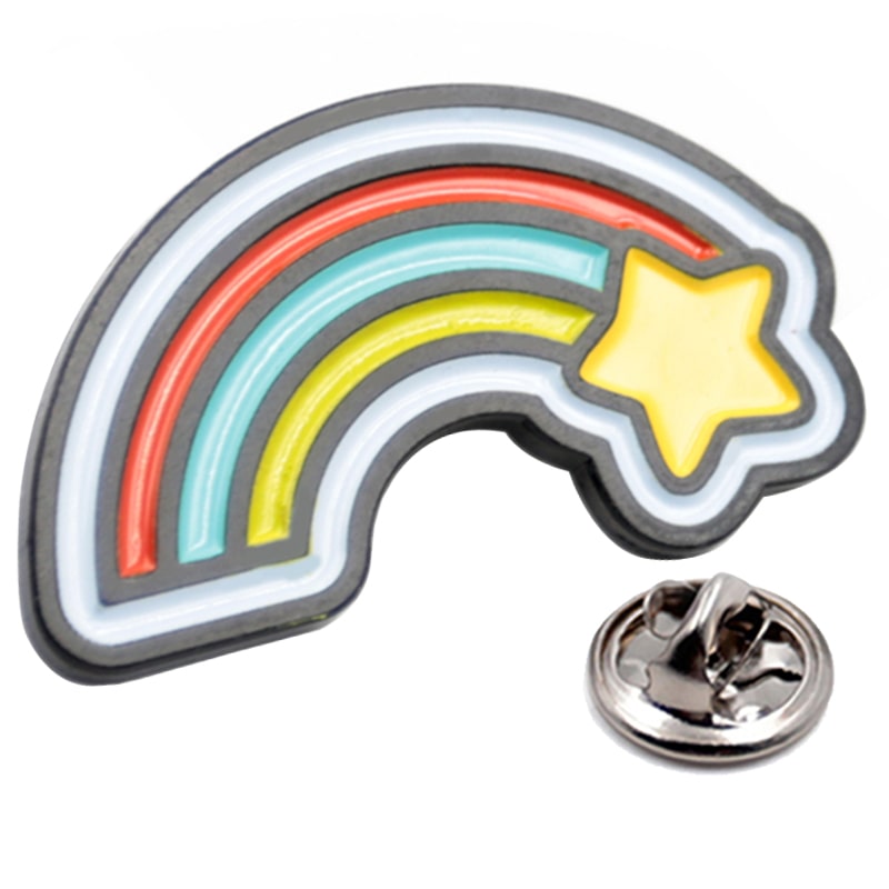 Weicher Emaille-Pin mit benutzerdefiniertem Logo-Regenbogen