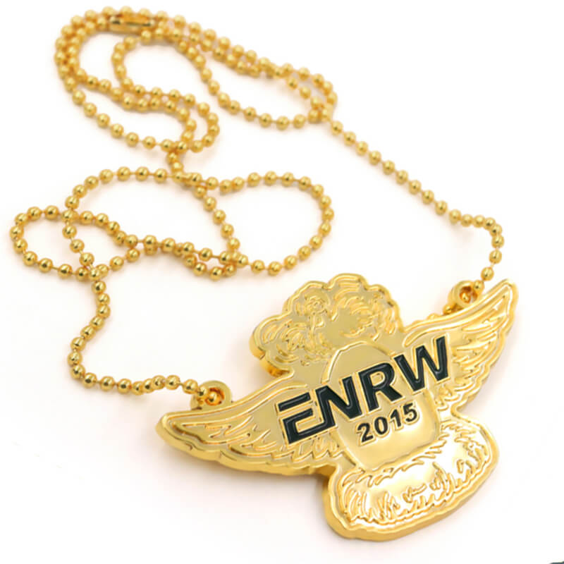 Hersteller Großhandel vergoldete Silbermedaille mit Perlenkette