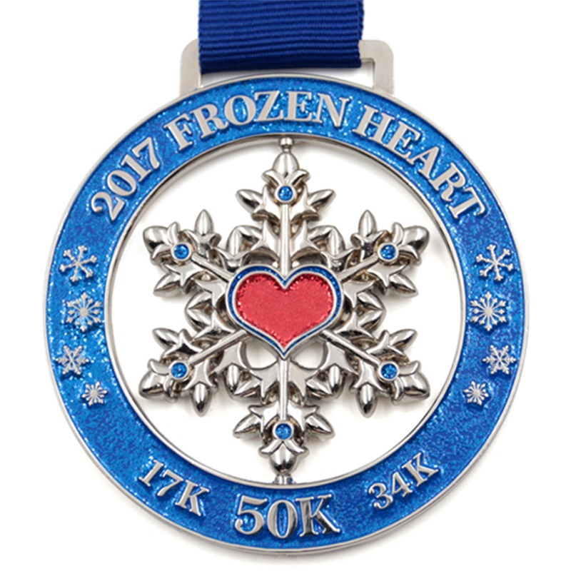 Snowflake hollow cut medal