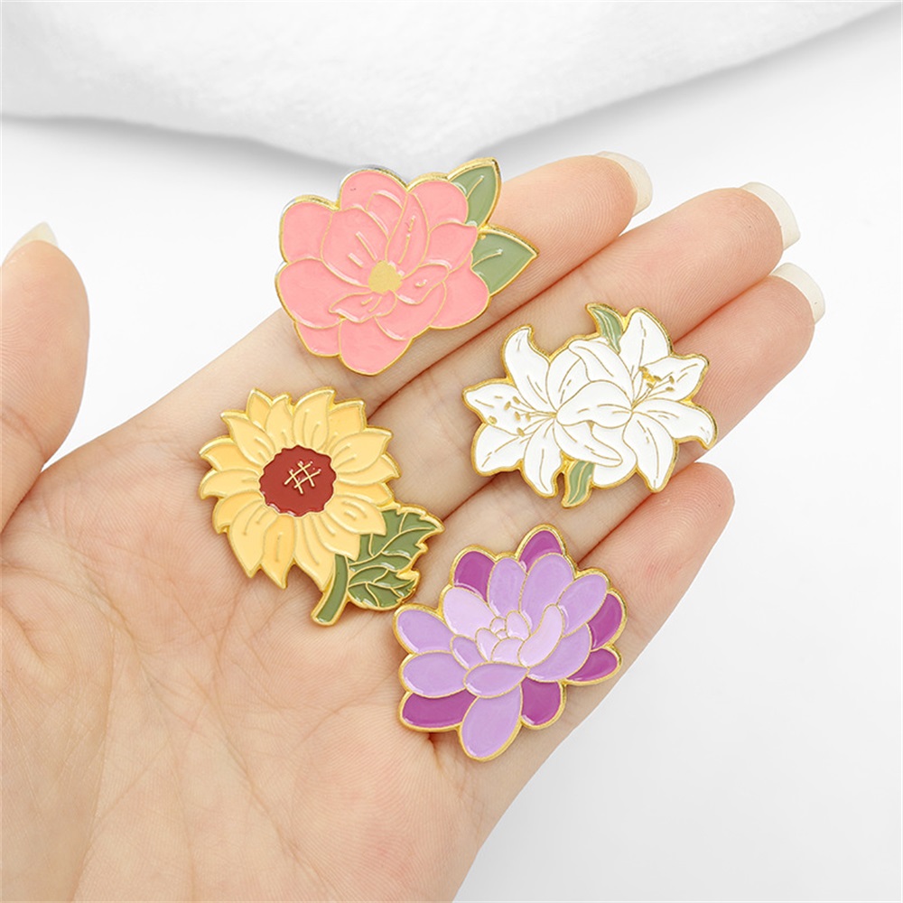 Enamel flower pin badge