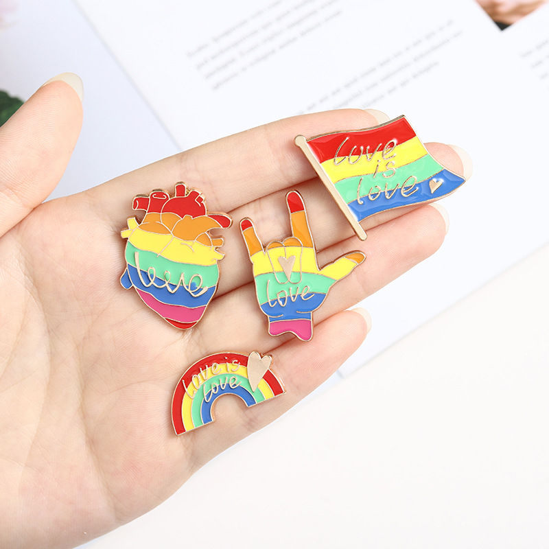 rainbow pride lapel pin