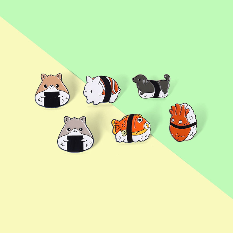 Kreatives Tier-Sushi-Emaille-Pin-Design